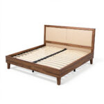Solid Wood Platform Bed Frame – Tool-Free Assembly, Queen, Walnut - Image 3