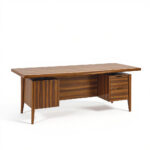 Wood Executive Desk – 72 x 36 x 30 in, Walnut Finish, Contemporary Style - Image 3