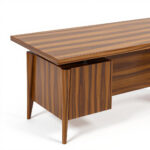 Wood Executive Desk – 72 x 36 x 30 in, Walnut Finish, Contemporary Style - Image 2