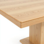 Oak Pedestal Dining Table – 72 x 36 x 30 in, Natural Finish, Modern - Image 2
