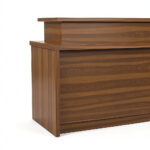 Wood Reception Desk – 72 x 30 x 42 in, Walnut, Modern - Image 2