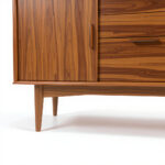 Wood Filing Cabinet Credenza – 60 x 30 x 75 cm, Walnut, Mid-Century - Image 2
