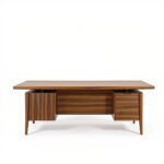 Wood Executive Desk – 72 x 36 x 30 in, Walnut Finish, Contemporary Style