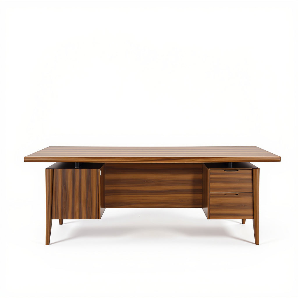 DAP001_main_462b6a43-20f4-4213-be4b-a906ddd2c80c.jpg Wood Executive Desk – 72 x 36 x 30 in, Walnut Finish, Contemporary Style - Image 1