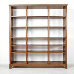 Wood Bookshelf – 96 x 12 x 84 in, Walnut Finish, Modern