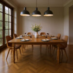 Wood Extension Dining Table – 72 x 36 x 30 in, Walnut Finish, Mid-Century - Image 4