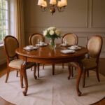 Mahogany Dining Table – 60 x 60 x 30 in, Smooth Finish, Traditional Style - Image 4
