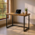 Reclaimed Wood Standing Desk – 48 x 24 x 42 in, Natural Finish, Industrial Style - Image 4