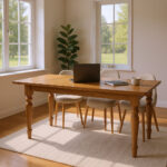 Wood Extension Dining Table – 72 x 36 x 30 in, Walnut Finish, Mid-Century - Image 5